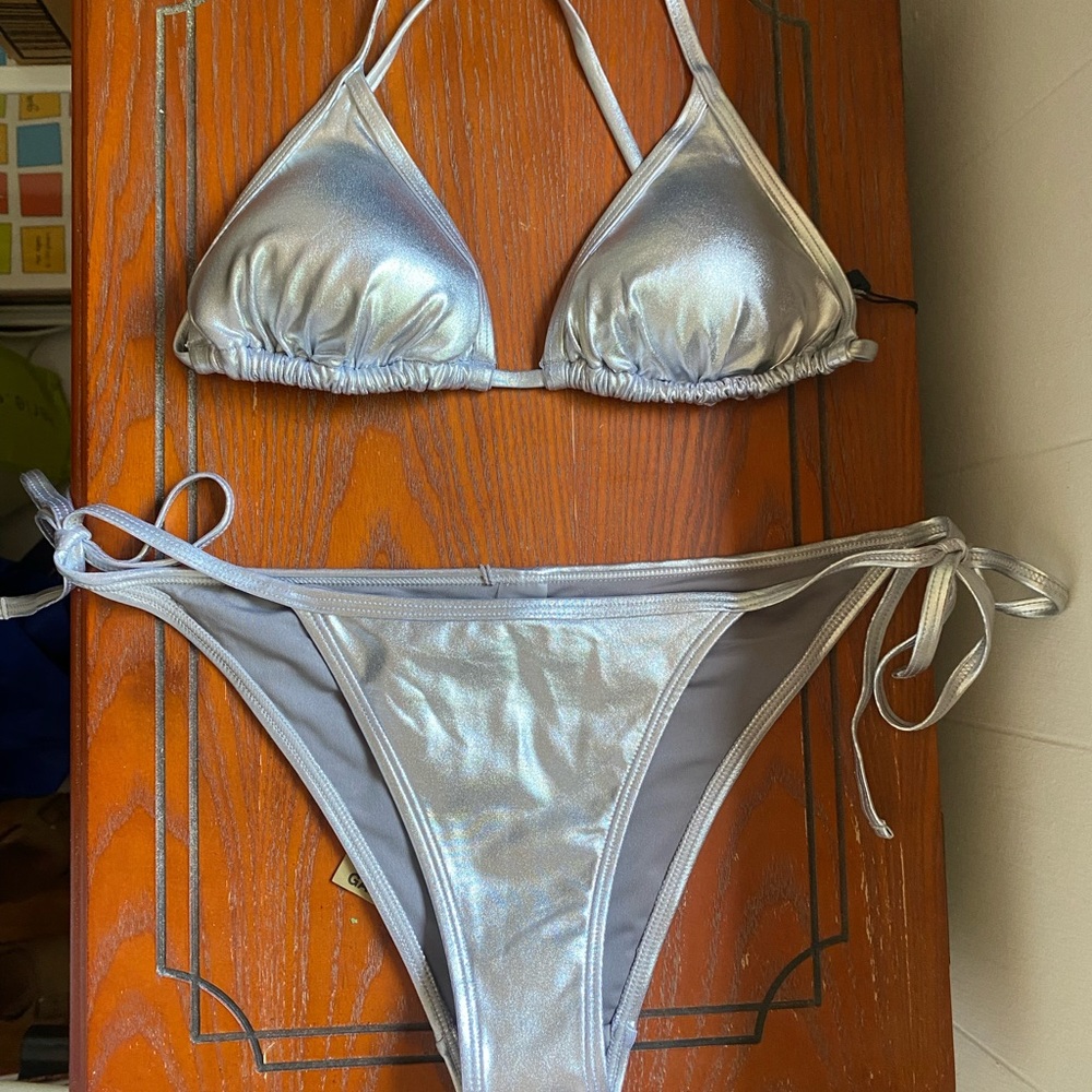 Garage Metallic Silver bikini set